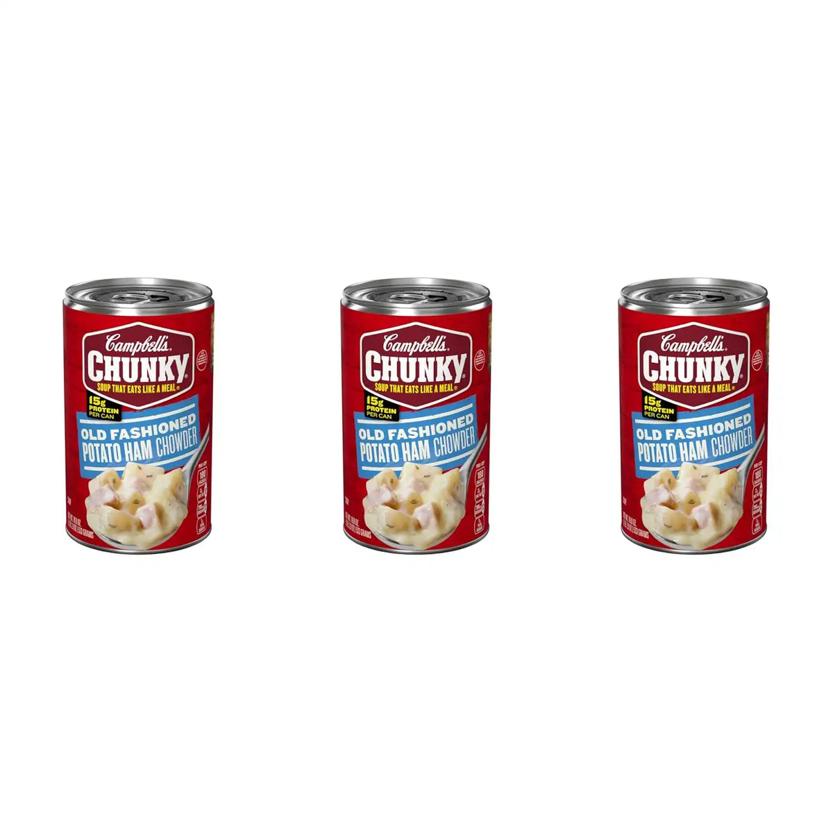 Campbell’s Chunky Soup, Old Fashioned Potato Ham Chowder, 18.8 Oz Can (Pack of 3)