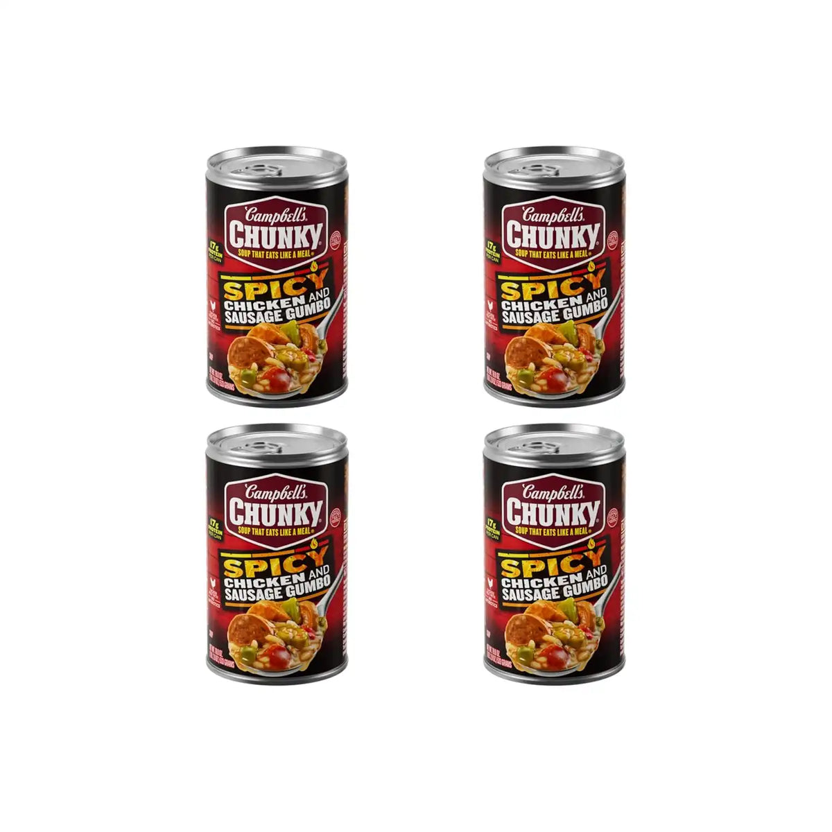 Campbell's Chunky Soup,Spicy Chicken and Sausage Gumbo,18.8 oz Can,(Pack of 4)