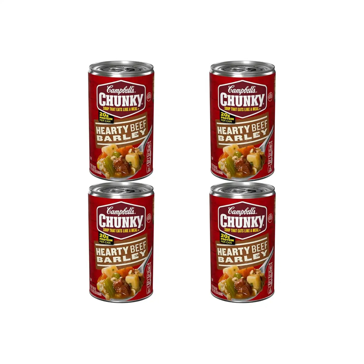 Campbell's Chunky Soup, Hearty Beef and Barley Soup, 18.8 Oz Can (Pack of 4)