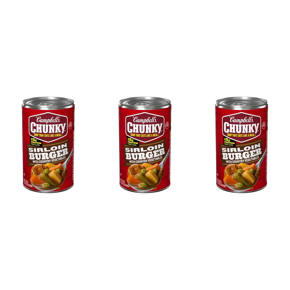 Campbell's Chunky Soup, Sirloin Burger With Country Vegetables Soup, 18.8 Ounce Can (Pack of 3)