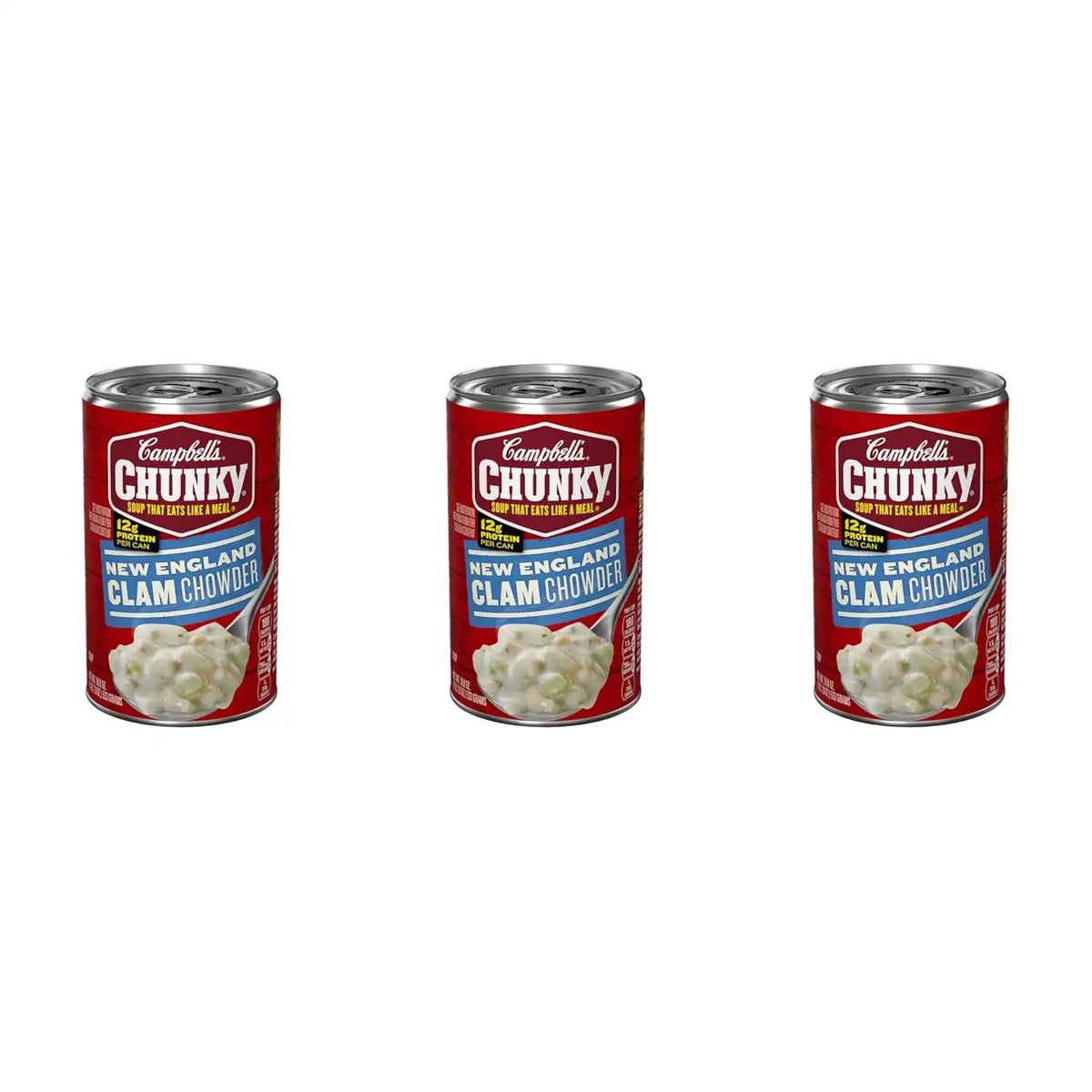 Campbell's Chunky Soup, New England Clam Chowder, 18.8 Oz Can (Pack of 3)
