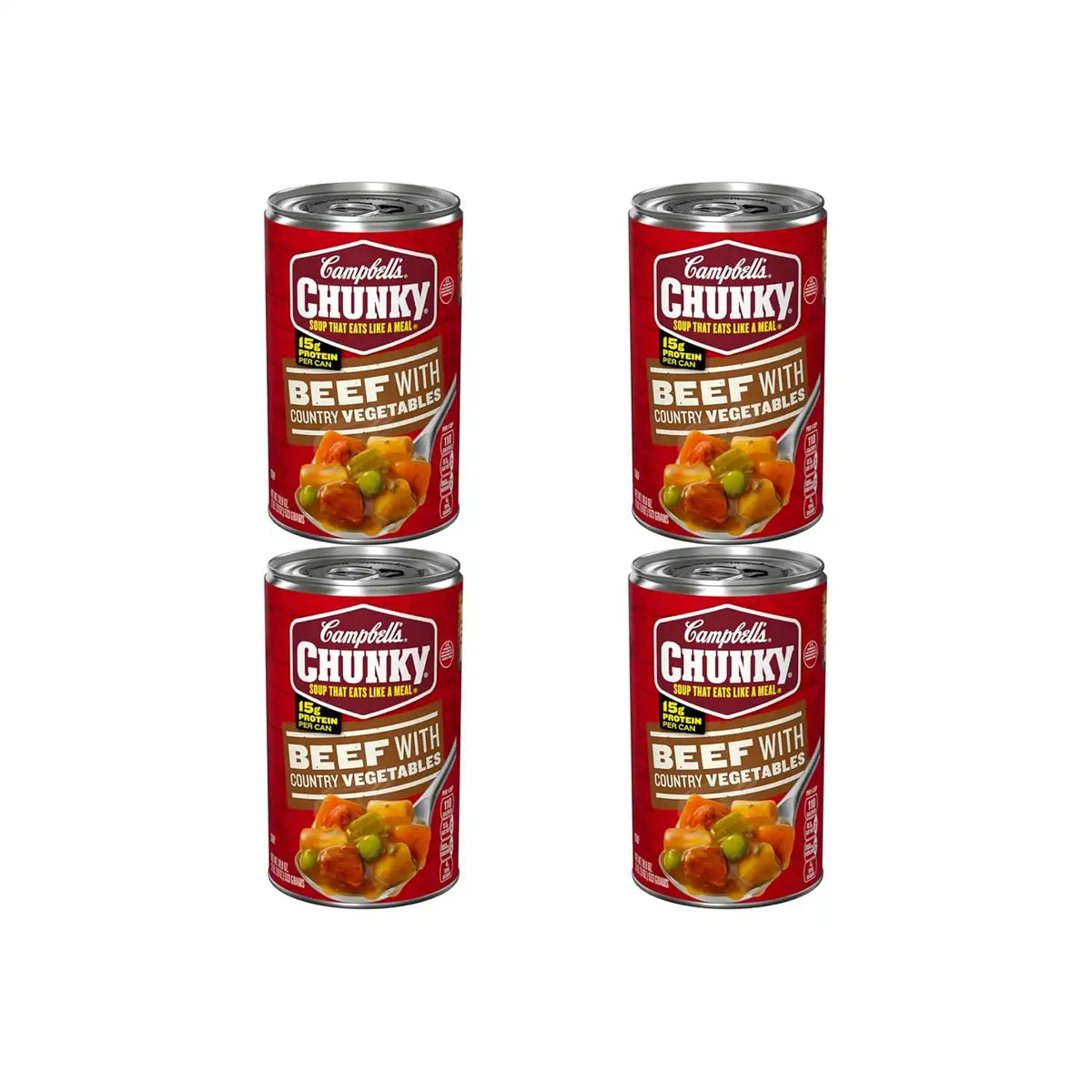 Campbell’s Chunky Soup, Beef Soup with Country Vegetables, 18.8 Oz Can (Pack of 4)