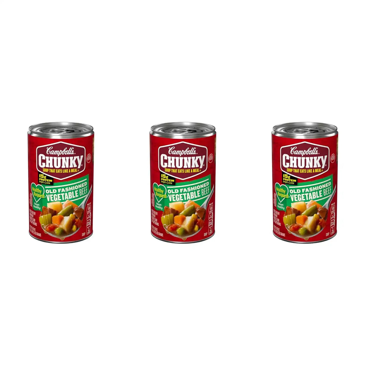 Campbell’s Chunky Healthy Request Soup, Old Fashioned Vegetable Beef Soup, 18.8 Oz Can (Pack of 3)
