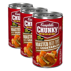 Campbell’s Chunky Soup, Roast Beef Tips With Vegetables Soup, 18.8 Oz Can (Pack of 3)