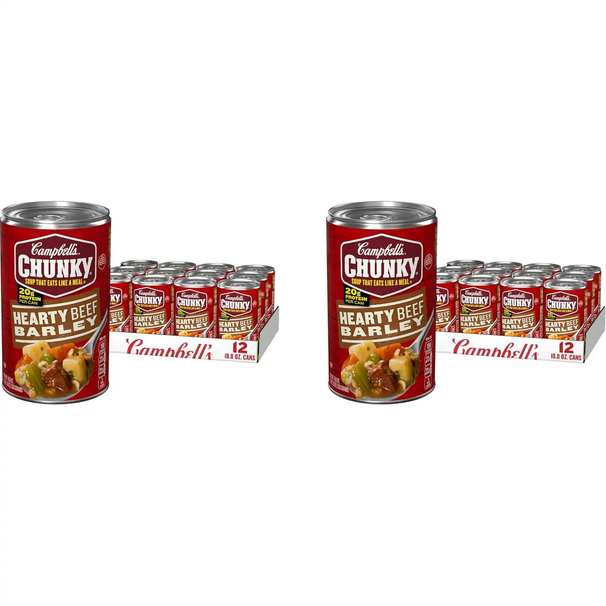 Campbell’s Chunky Soup, Hearty Beef and Barley Soup, 18.8 Oz Can (Pack of 24)