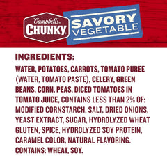 Campbell’s Chunky Soup, Savory Vegetable Soup, 18.8 Oz Can (Case of 12)