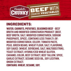Campbell’s Chunky Soup, Beef Soup with Country Vegetables, 18.8 Oz Can (12 Count )