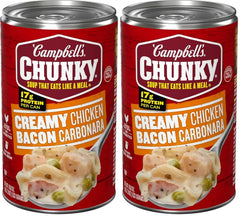Campbell's Chunky Creamy Chicken Bacon Carbonara Soup, 18.8 oz Can (Pack of 2)