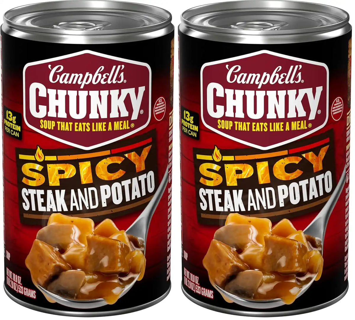Campbell's Chunky Soup, Spicy Steak and Potato Soup, 18.8 oz Can (Pack of 2)