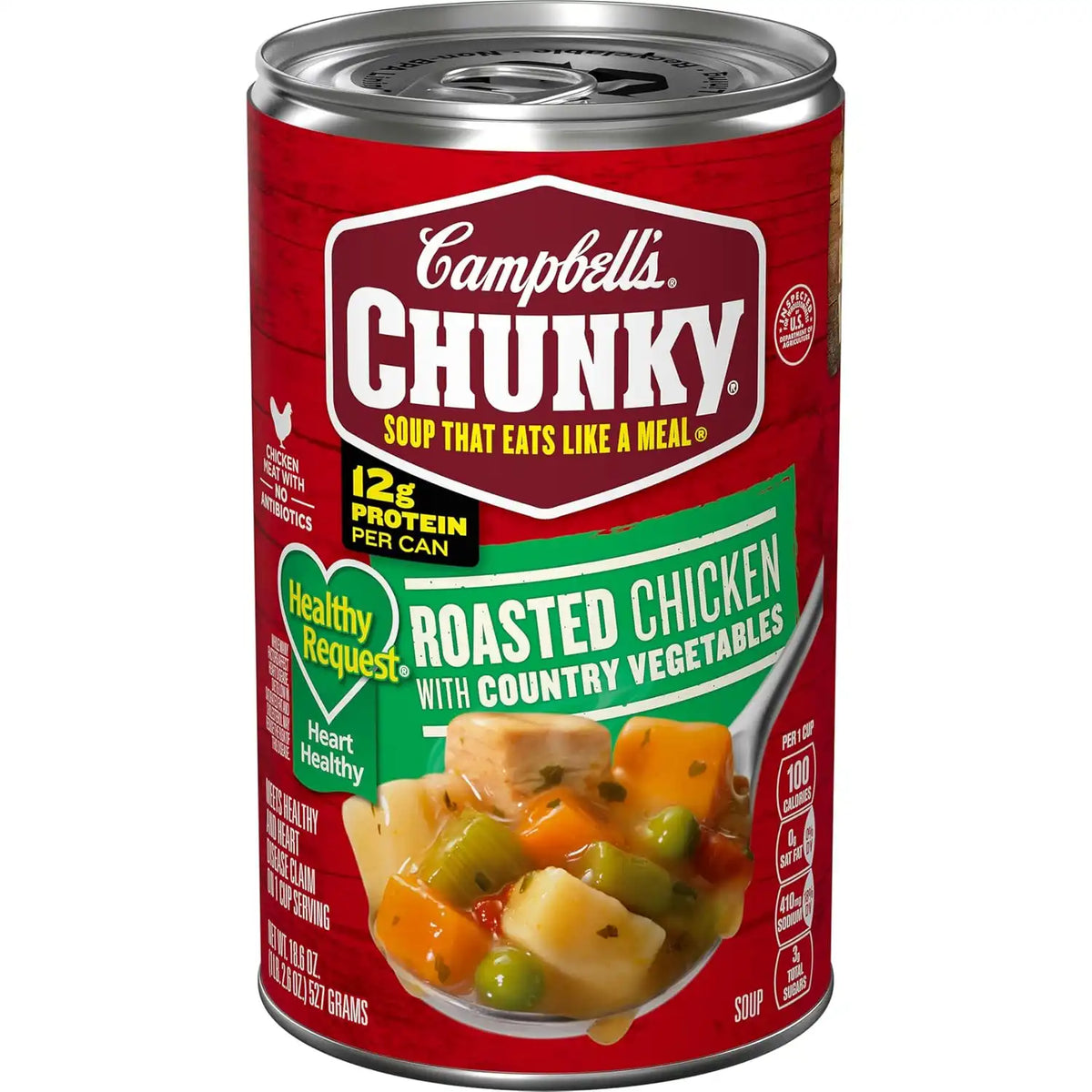 Campbell’s Chunky Healthy Request Soup, Roasted Chicken Soup with Country Vegetables, 18.6 oz Can