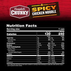 Campbell's Chunky Soup, Spicy Chicken Noodle Soup, 16.1 Oz Can (Case of 8)