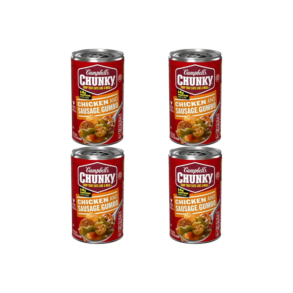 Campbell’s Chunky Soup, Chicken and Sausage Gumbo, 18.8 Oz Can (Pack of 4)