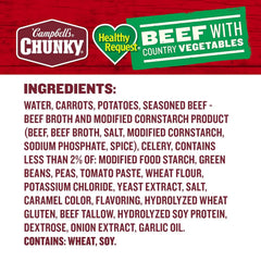 Campbell’s Chunky Healthy Request Soup, Beef Soup with Country Vegetables, 16.3 Oz Can (Case of 8)