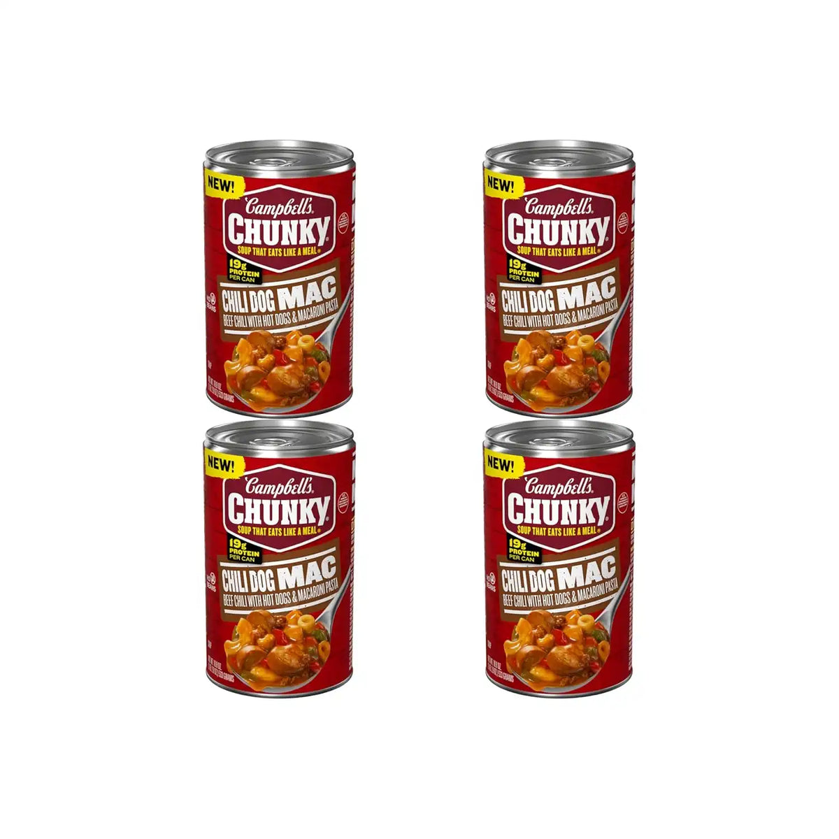 Campbell’s Chunky Chili Dog Mac Soup, 18.8 oz Can (Pack of 4)