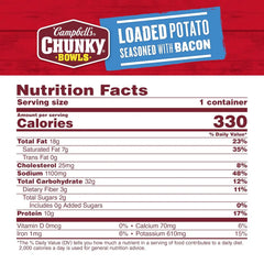 Campbell's Chunky Soup, Loaded Potato Seasoned with Bacon, 15.25 oz Microwavable Bowl (Case of 8) (Pack of 3)