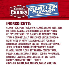 Campbell's Chunky Soup, Clam & Corn Chowder with Bacon,, 18.8 Ounce (Pack of 12) (200000023178)