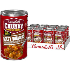 Campbell’s Chunky Beefy Mac Soup, 18.8 oz Can (12 Pack)