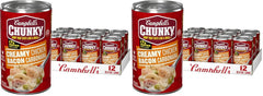 Campbell’s Chunky Soup, Creamy Chicken Bacon Carbonara Soup, 18.8 oz Can (Case of 12) (Pack of 2)