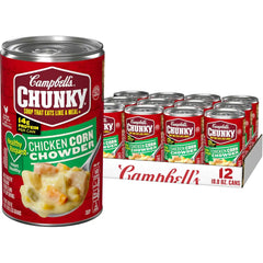 Campbell’s Chunky Soup, Healthy Request Chicken Corn Chowder Soup, 18.8 Oz Can (Case of 12)
