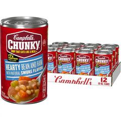 Campbell’s Chunky Soup, Hearty Bean Soup With Ham, 19 Ounce Can (Case Of 12)