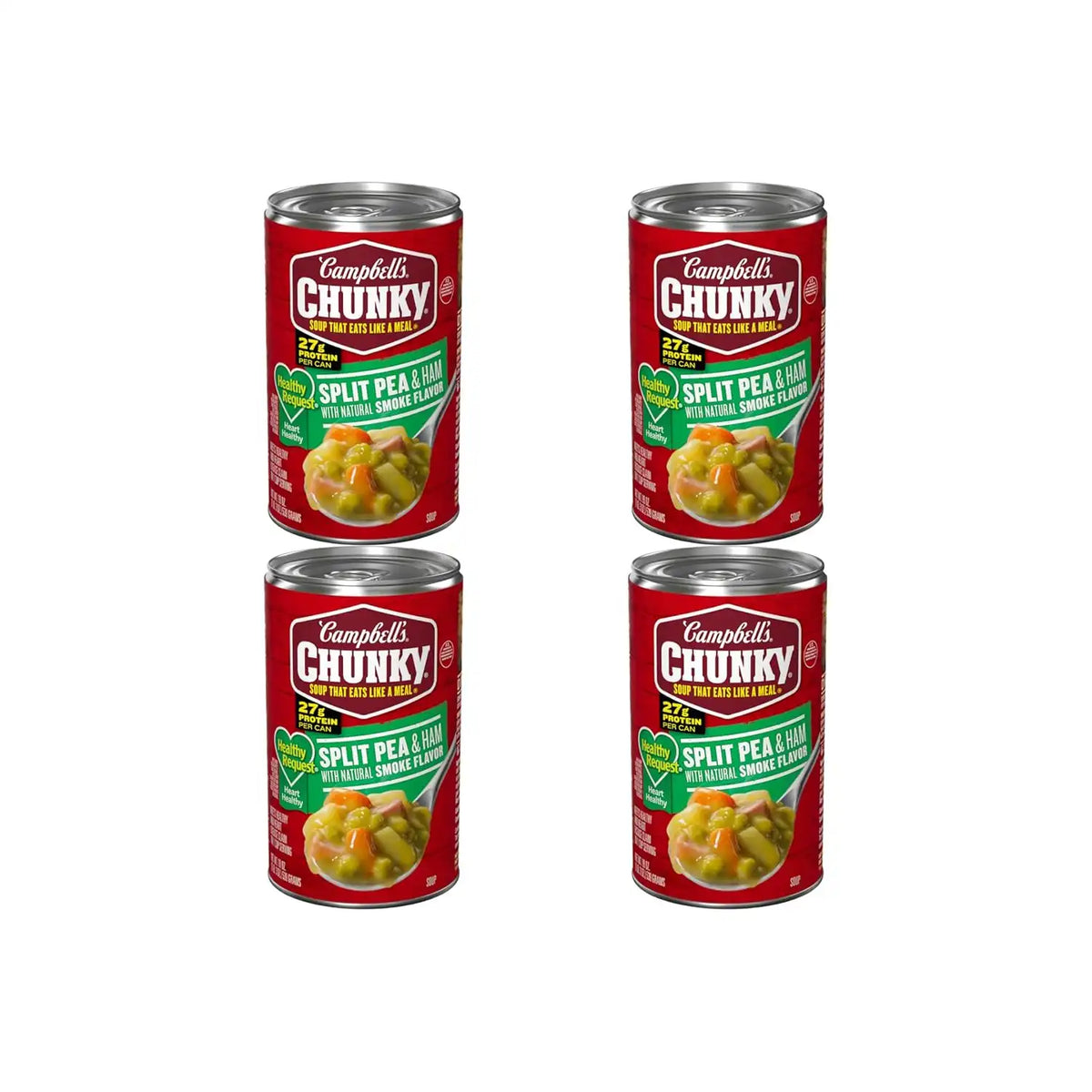 Campbell's Chunky Healthy Request Split Pea Soup With Ham and Natural Smoke Flavor, 19 oz Can (Pack of 4)