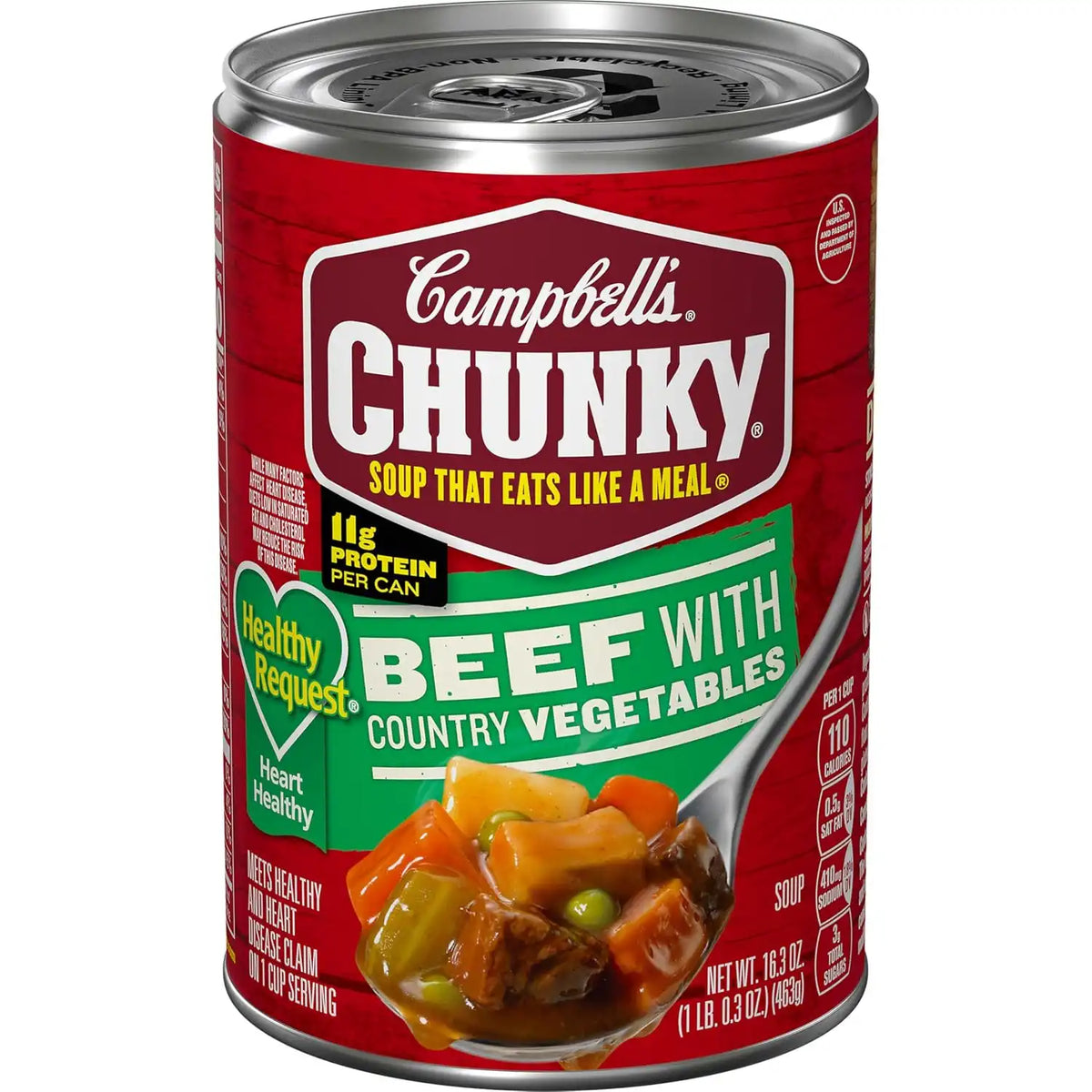 Campbell’s Chunky Healthy Request Soup, Beef Soup with Country Vegetables, 16.3 Oz Can