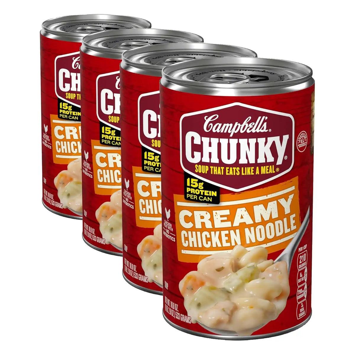 Campbell's Chunky Soup, Creamy Chicken Noodle Soup, 18.8 Oz Can (Pack of 4)