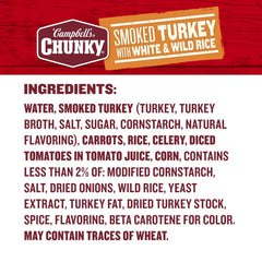 Campbell’s Chunky Soup, Smoked Turkey with White and Wild Rice Soup, 18.6 oz Can