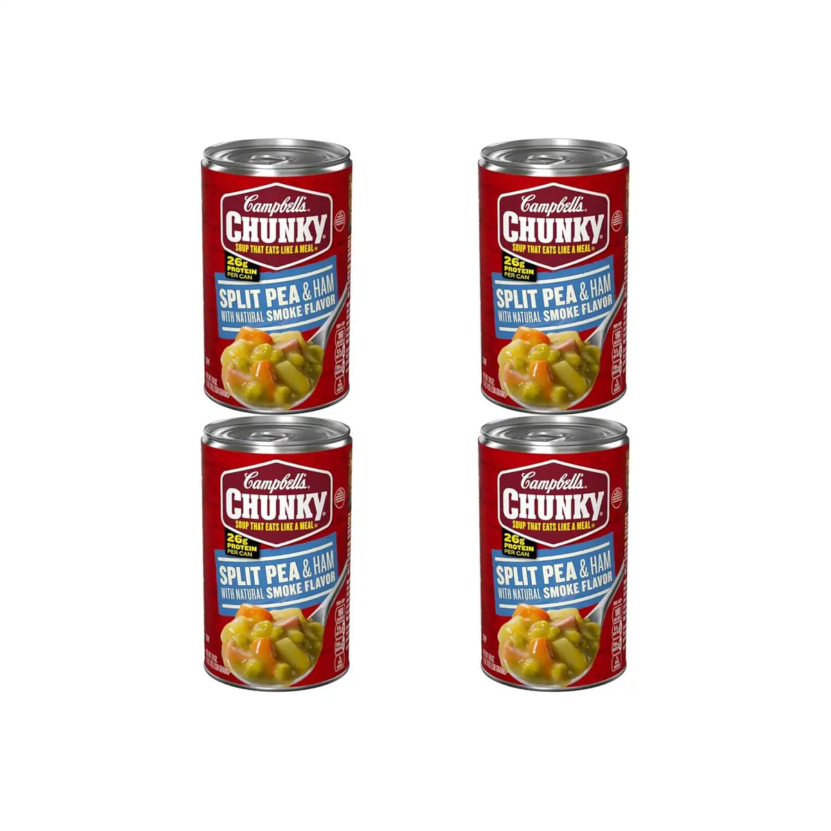 Campbell’s Chunky Soup, Split Pea Soup With Ham, 19 Oz Can (Pack of 4)