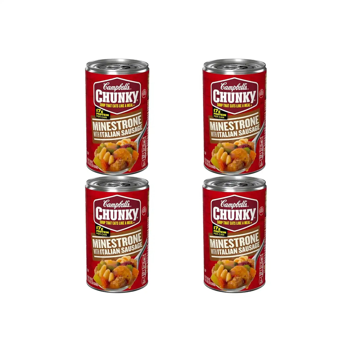Campbell’s Chunky Soup, Minestrone with Italian Sausage Soup, 18.8 Oz Can (Pack of 4)