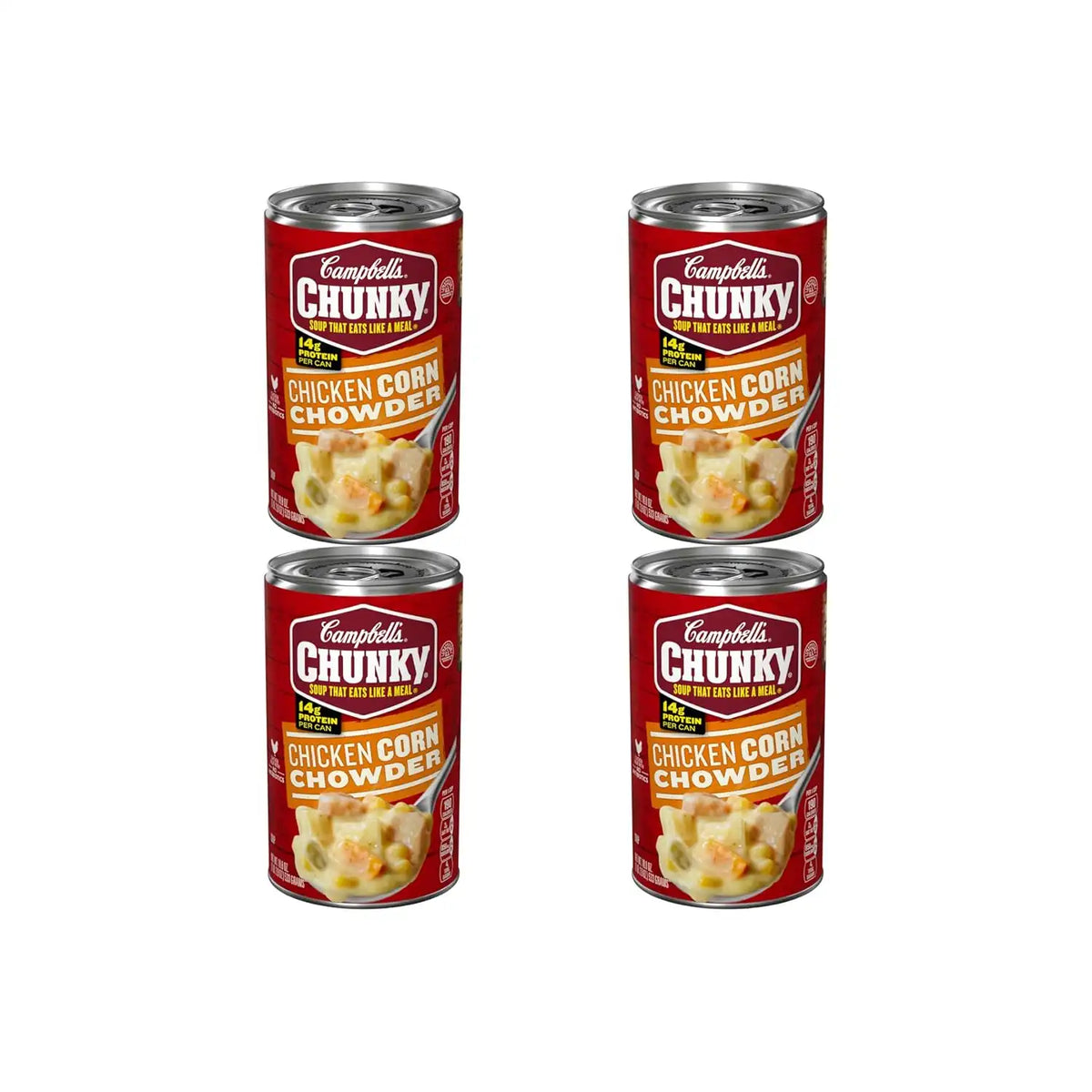 Campbell's Chunky Soup, Chicken Corn Chowder Soup, 18.8 Oz Can (Pack of 4)