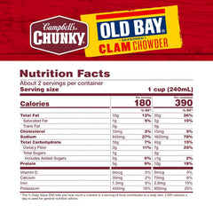 Campbell's Chunky Soup, OLD BAY Seasoned Clam Chowder, 18.8 oz Can