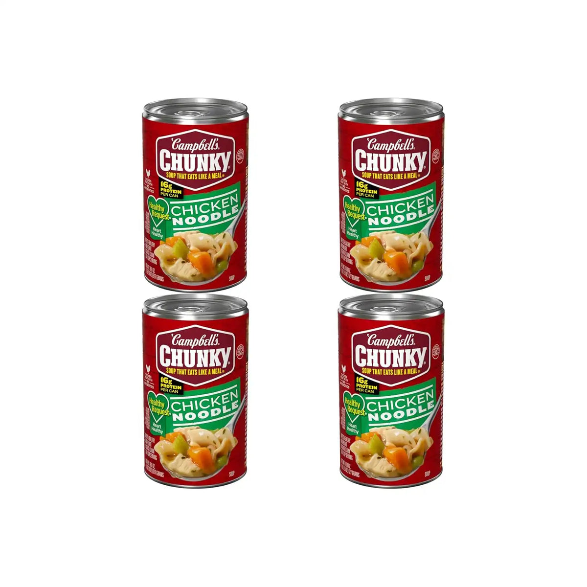 Campbell's Chunky Healthy Request Chicken Noodle Soup, 18.6 oz Can (Pack of 4)