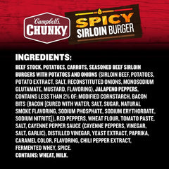 Campbell's Chunky Soup, Spicy Sirloin Burger Soup, 18.8 Oz Can (Case of 12)