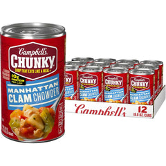 Campbell's Chunky Soup, Manhattan Clam Chowder, 18.8 Oz Can (Case of 12)