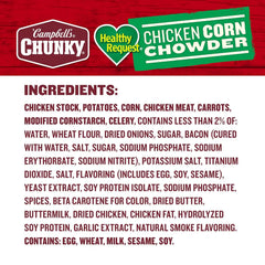Campbell’s Chunky Soup, Healthy Request Chicken Corn Chowder Soup, 18.8 Oz Can (Case of 12)