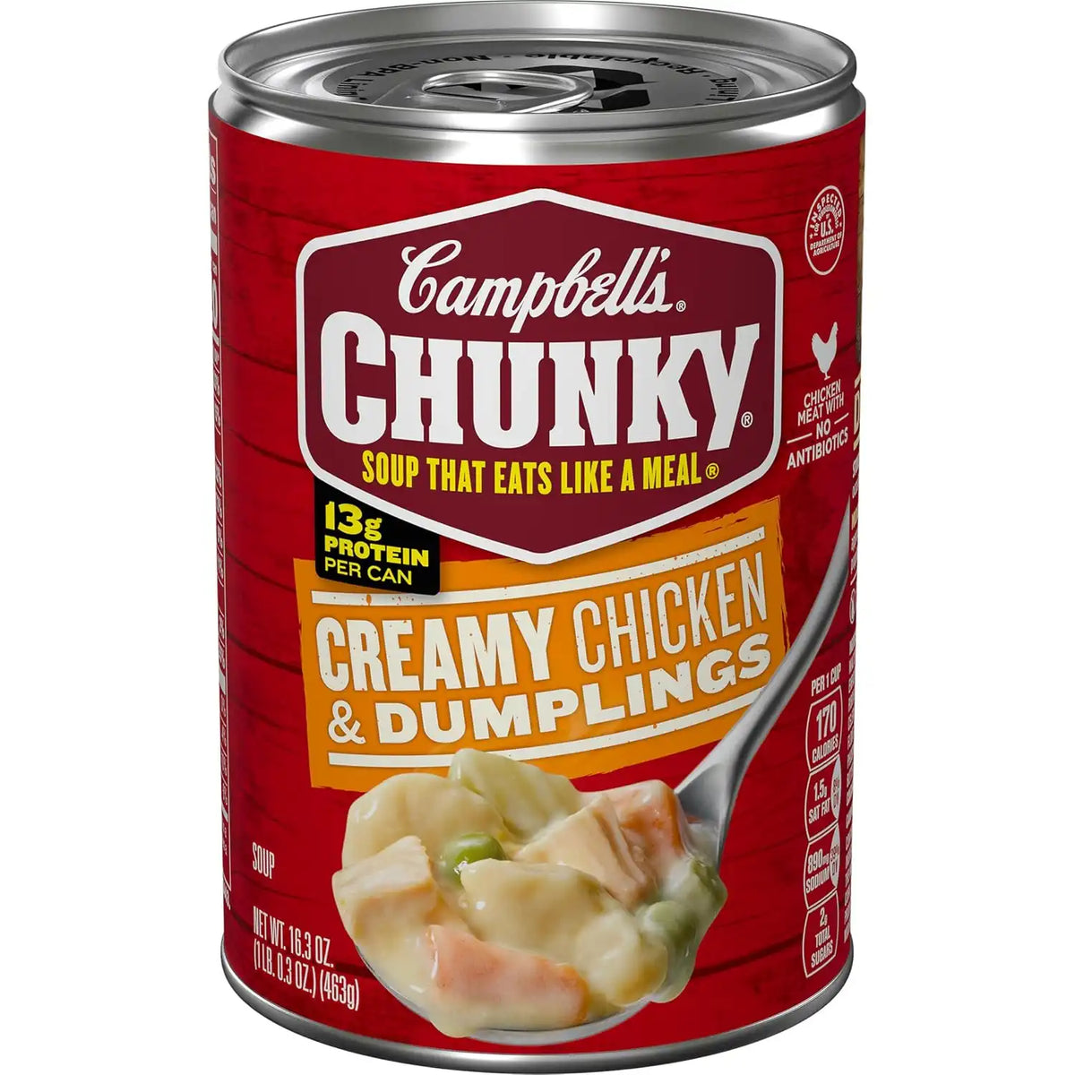 Campbell’s Chunky Soup, Creamy Chicken and Dumplings Soup, 16.3 Oz Can