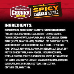 Campbell’s Chunky Spicy Chicken Noodle Soup, 15.25 oz Microwavable Bowl