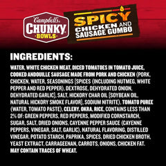Campbell’s Chunky Soup, Spicy Chicken and Sausage Gumbo, 15.25 oz Microwavable Bowl