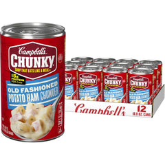 Campbell’s Chunky Soup, Old Fashioned Potato Ham Chowder, 18.8 Ounce Can (Case Of 12)