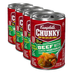 Campbell’s Chunky Healthy Request Soup, Beef Soup with Country Vegetables, 16.3 Oz Can (Pack of 4)