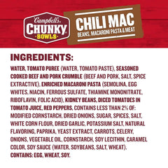 Campbell's Chunky Soup, Chili Mac Soup, 15.25 oz Microwavable Bowl (Case of 8)