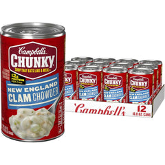 Campbell's Chunky Soup, New England Clam Chowder, 18.8 Oz Can (Case of 12)