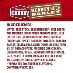 Campbell’s Chunky Soup, Hearty Beef and Barley Soup, 18.8 Oz Can (Case of 12)