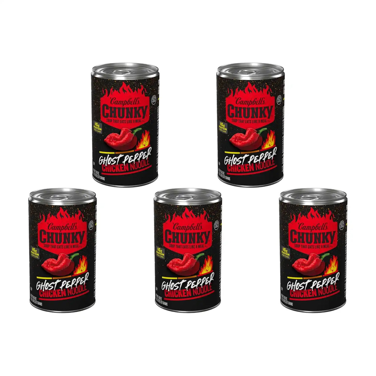 Campbell's Chunky Ghost Pepper Chicken Noodle Soup,18.6 oz Can,(Pack of 5)
