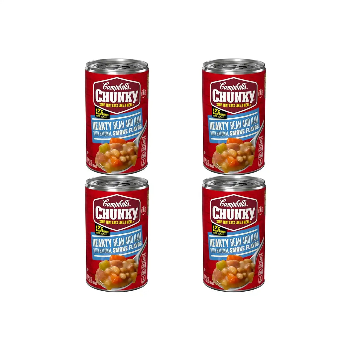 Campbell’s Chunky Soup, Hearty Bean Soup With Ham, 19 Oz Can (Pack of 4)