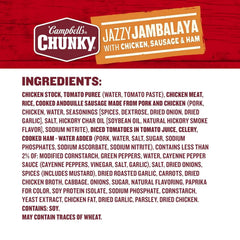 Campbell’s Chunky Soup, Jazzy Jambalaya with Chicken, Sausage and Ham Soup, 16.1 oz Can (Pack of 8)