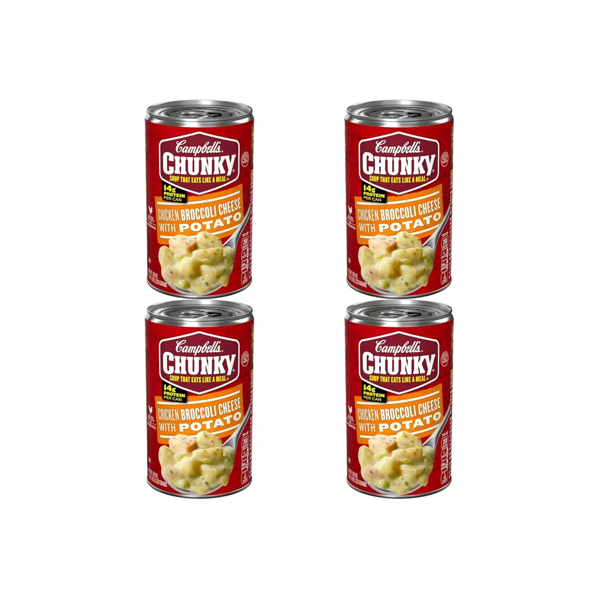 Campbell's Chunky Soup, Chicken Broccoli Cheese Soup, 18.8 Oz Can (Pack of 4)