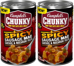Campbell’s Chunky Spicy Sausage Mac Soup, 18.8 oz Can (Pack of 2)