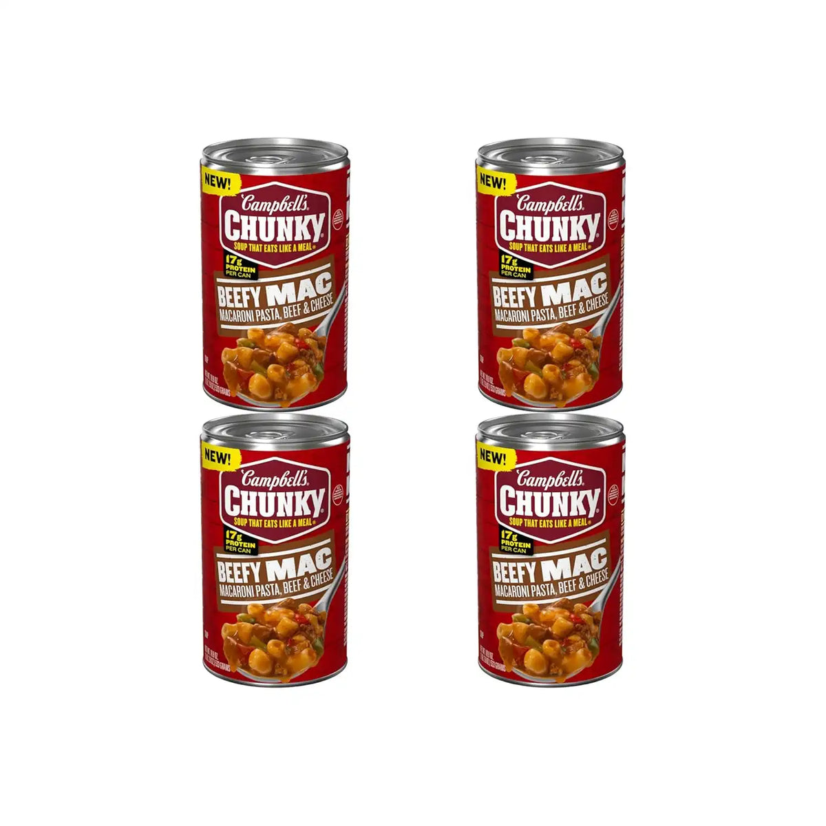 Campbell’s Chunky Beefy Mac Soup, 18.8 oz Can (Pack of 4)